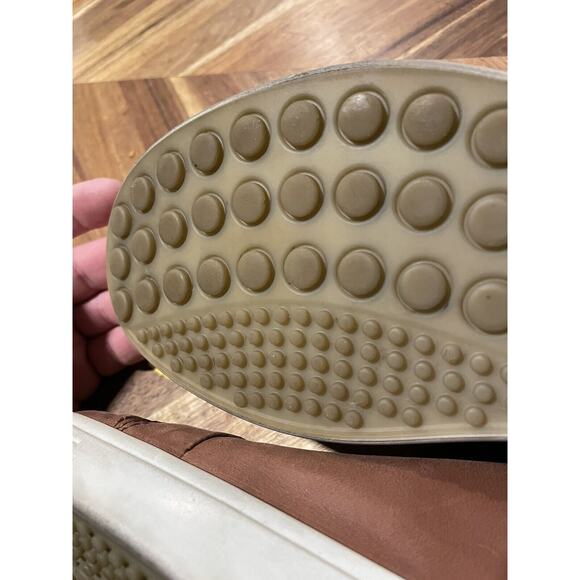ECCO Shoes Sneakers Soft 7 Whiskey Brown Leather Casual Lace Up Cap Toe Size‎ 7